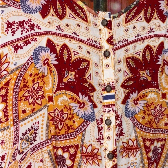Aratta Burned Tulip Velvet Floral Embroidered Blouse/Tunic, Boho Chic. - Picture 5 of 9